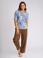 Vassalli Carmen Top - 3/4 Sleeve Round Neck Top
