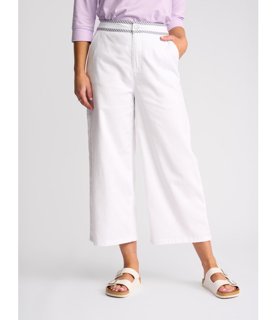 Vassalli Atlanta Jean - Wide Leg Ankle Grazer with Stripe Trim 