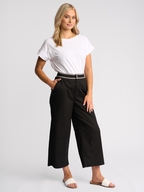 Vassalli Atlanta Jean - Wide Leg Ankle Grazer with Stripe Trim 