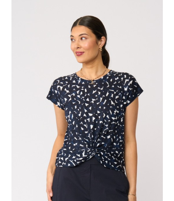 Foil Do The Twist Linen Top