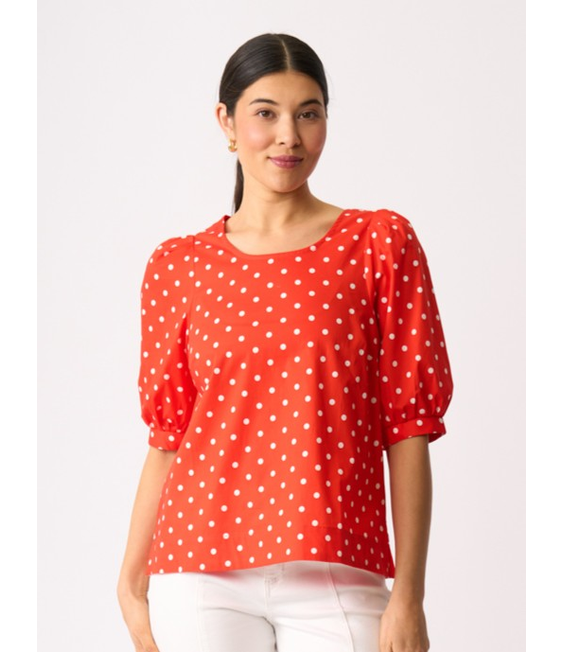 Foil Scoop Neck Swing Top