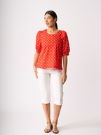 Foil Scoop Neck Swing Top