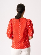 Foil Scoop Neck Swing Top