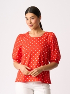 Foil Scoop Neck Swing Top