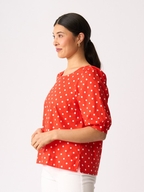 Foil Scoop Neck Swing Top