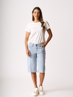Memo Denim Panel Shorts