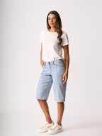 Memo Denim Panel Shorts