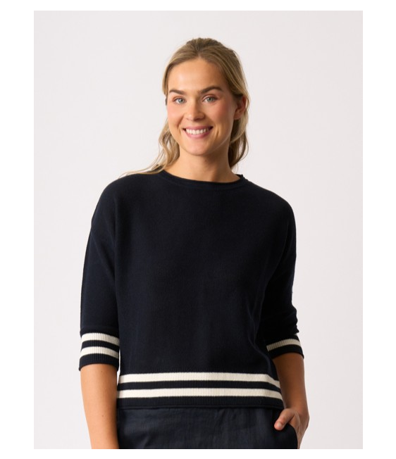 Oh Three Contrst Rib Jumper