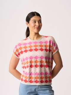 Foil Diamonds Drop Shoulder Top-style-MCRAES
