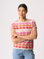 Foil Diamonds Drop Shoulder Top