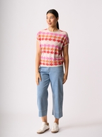 Foil Diamonds Drop Shoulder Top