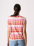Foil Diamonds Drop Shoulder Top