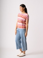 Foil Diamonds Drop Shoulder Top