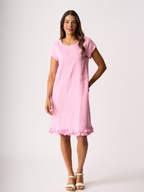 Foil Ruffle Dreams Linen Dress