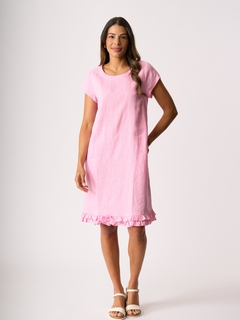 Foil Ruffle Dreams Linen Dress-style-MCRAES