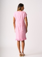 Foil Ruffle Dreams Linen Dress