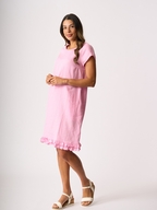 Foil Ruffle Dreams Linen Dress