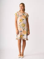 Foil Ruffle Dreams Linen Dress