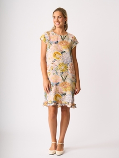 Foil Ruffle Dreams Linen Dress-style-MCRAES