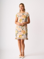 Foil Ruffle Dreams Linen Dress