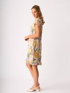 Foil Ruffle Dreams Linen Dress