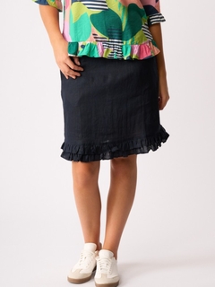 Foil Ruffle Dreams Linen Skirt-style-MCRAES