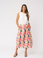 Foil Speaks Volumes Linen Skirt