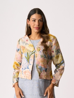 Foil Gather Again Linen Jacket-style-MCRAES