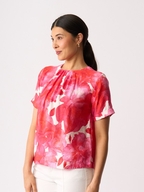 Foil Pleat Neck Top