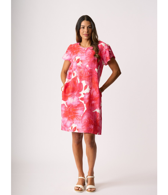 Foil Tulip Sleeve Dress