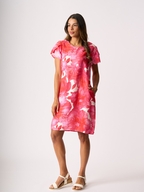 Foil Tulip Sleeve Dress