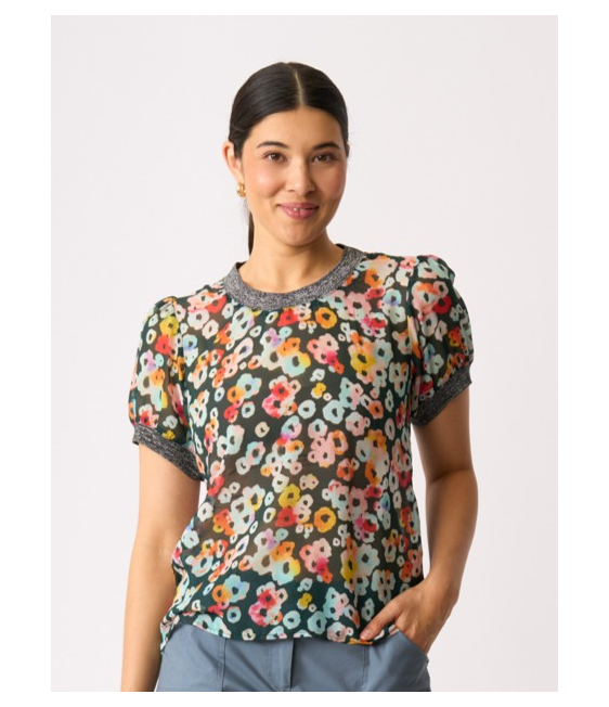 Memo Rib Trim Swing Tee