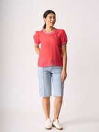 Memo Rib Trim Swing Tee