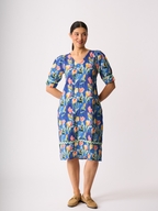 Foil Linen Trim Time Dress