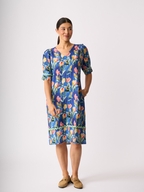Foil Linen Trim Time Dress
