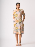 Foil Linen Trim Time Dress