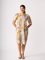 Foil Linen Trim Time Dress