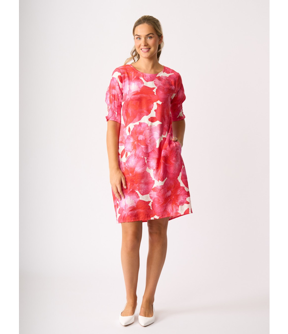 Foil Shirr The Cuff Dress