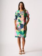 Foil Shirr The Cuff Dress
