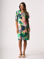 Foil Shirr The Cuff Dress