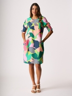 Foil Shirr The Cuff Dress