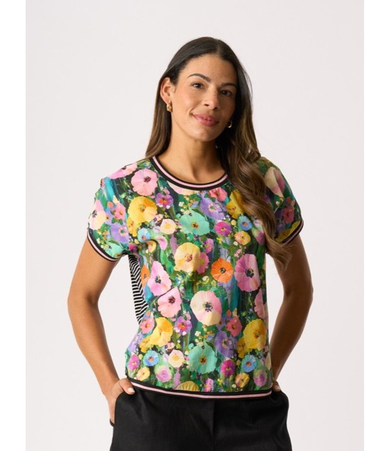 Memo Knit Back Round Neck Top