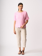 Foil Scalloped Linen Top