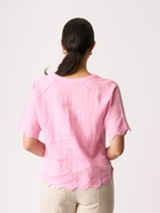 Foil Scalloped Linen Top