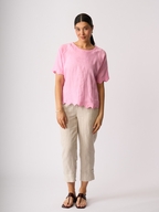 Foil Scalloped Linen Top