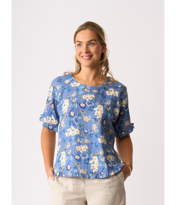 Preen Linen Ruffles & Scoop Hem Top