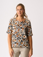 Foil Linen Pleat Back Top