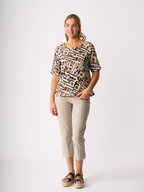 Foil Linen Pleat Back Top