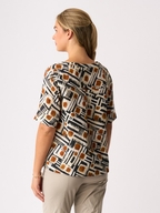 Foil Linen Pleat Back Top