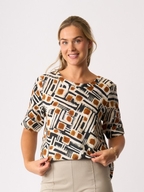 Foil Linen Pleat Back Top